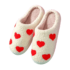 Heart Print Plush Slippers