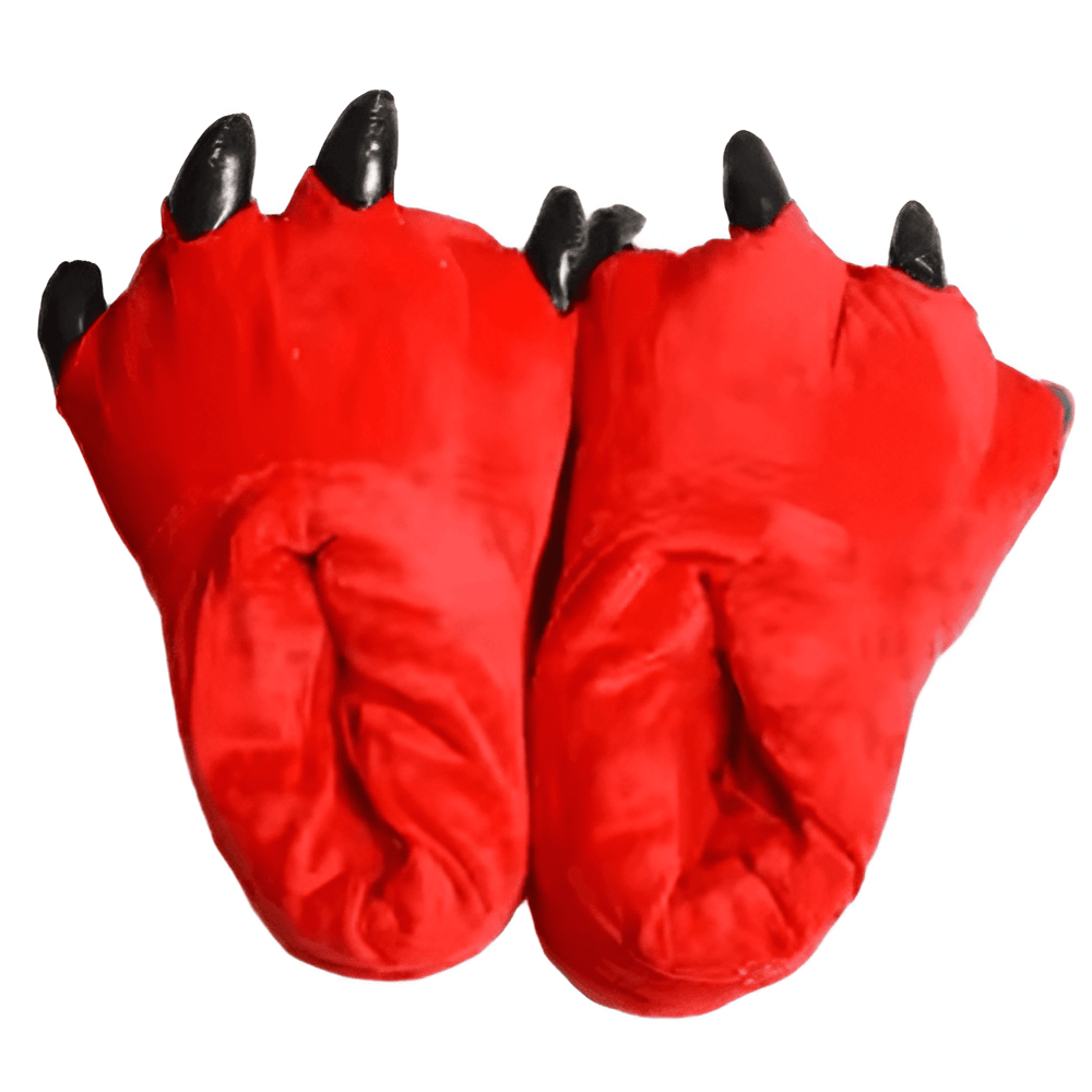 Winter Red Monster Paw Plush Indoor Shoes Winter Red Monster Paw Plush Indoor Shoes