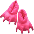 Winter Pink Monster Paw Plush Indoor Shoes