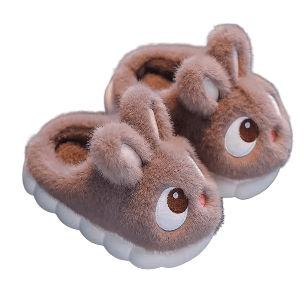 Cartoon Brown Big Eye Rabbit Plush Slippers Cartoon Brown Big Eye Rabbit Plush Slippers