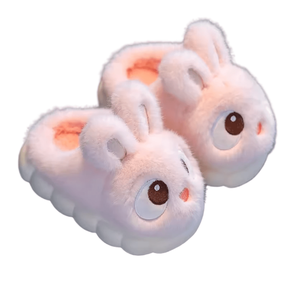 Cartoon Pink Big Eye Rabbit Plush Slippers