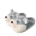 Cartoon Gray Husky Dog Plush Slippers