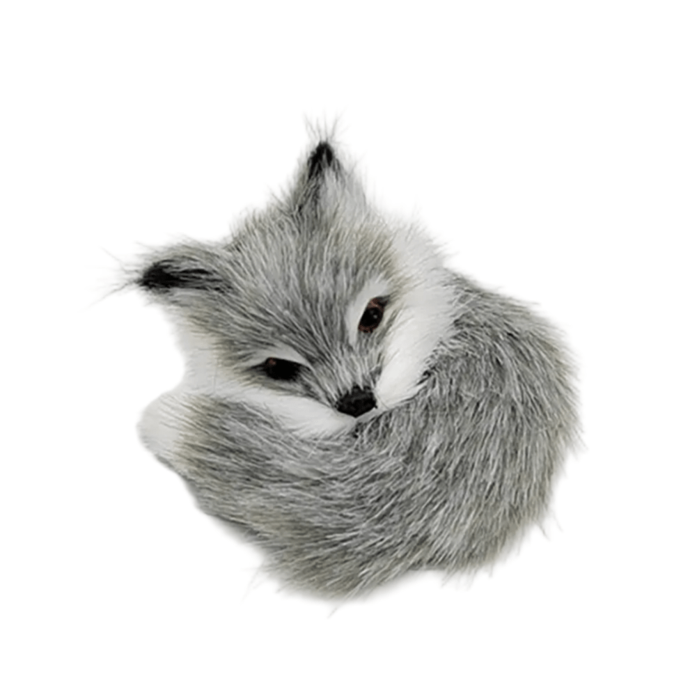 Soft Mini Realistic Grey Fox Furry Toy