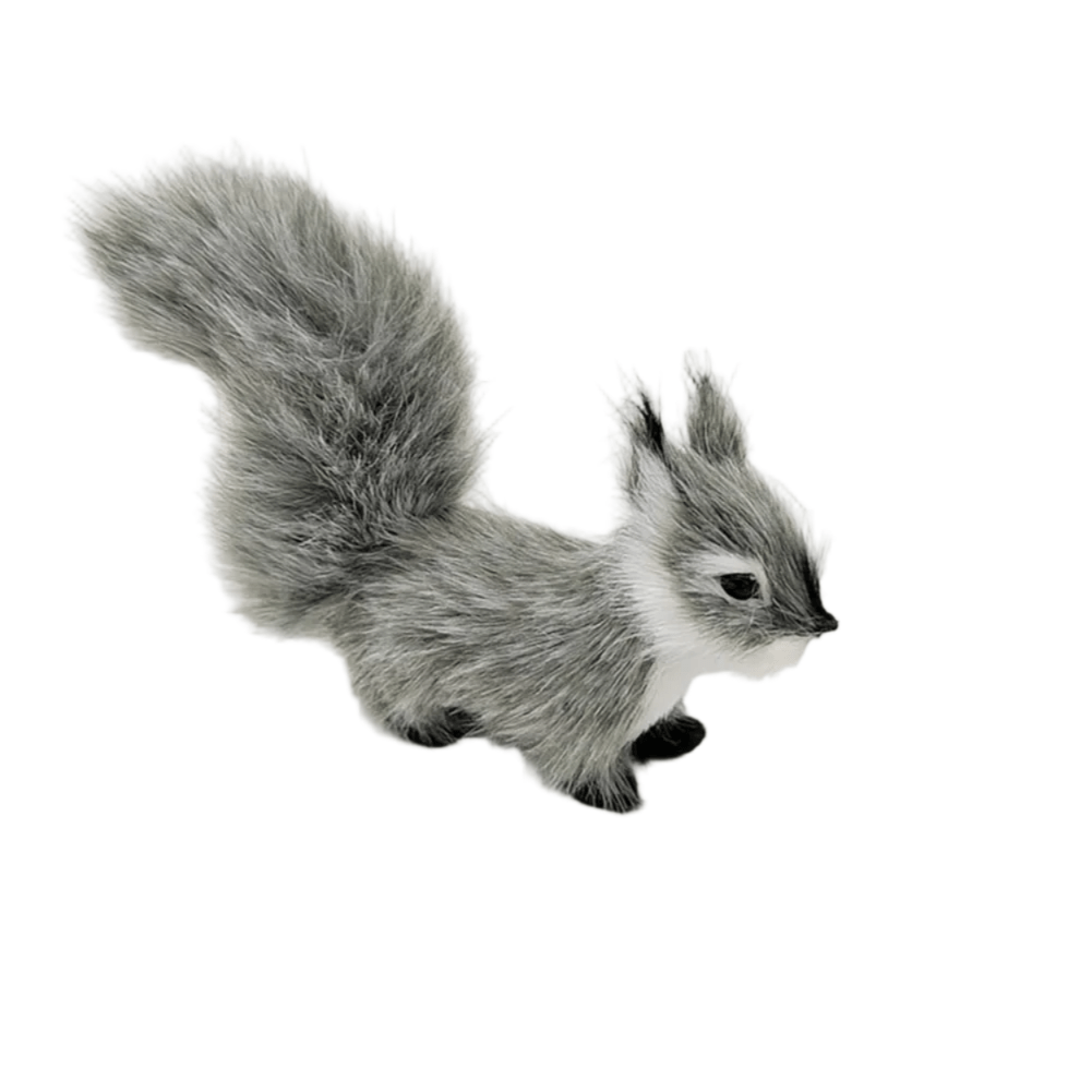 Mini Squatting Grey Squirrel Soft Toy