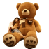 Huge Light Brown Scarf Love Bear Plush Toy