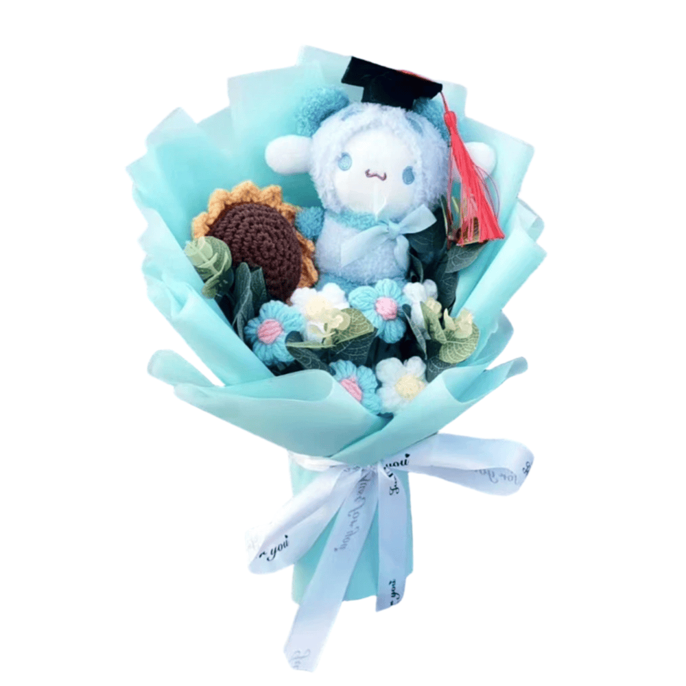 Sanrio Cartoon Graduation Cinnamoroll Plush Sunflower Bouquet Sanrio Cartoon Graduation Cinnamoroll Plush Sunflower Bouquet