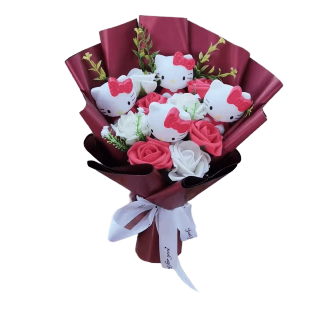Sanrio Anime Red Hello Kitty Plush Flower Bouquet Sanrio Anime Red Hello Kitty Plush Flower Bouquet