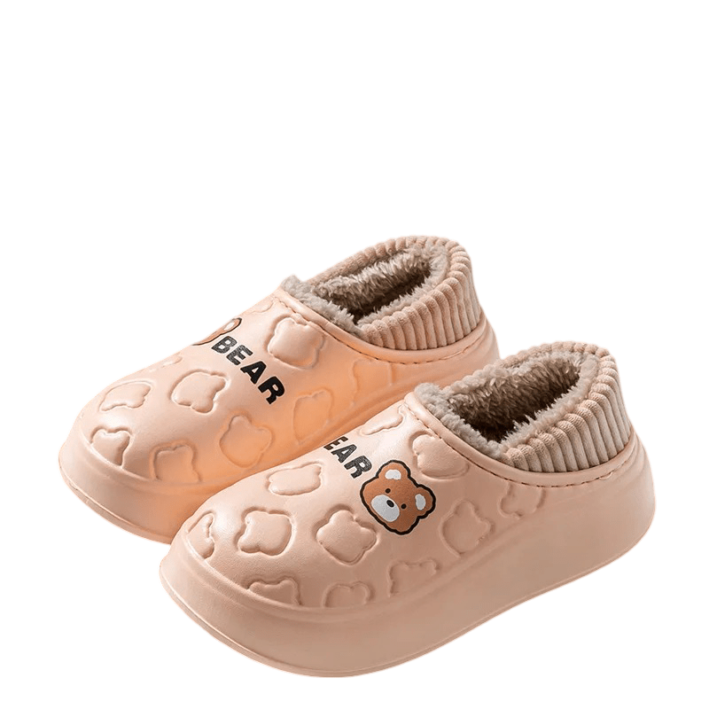 Soft Pink Bear Design Winter Shoes