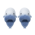 Soft Gray With Blue Shark Plush Indoor Slippers