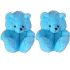 Cartoon Sky Blue Teddy Bear Plush Slippers
