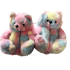 Cartoon Colorful Teddy Bear Plush Slippers