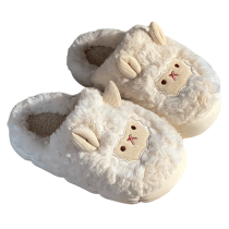 Winter Cartoon White Sheep Plush Slippers