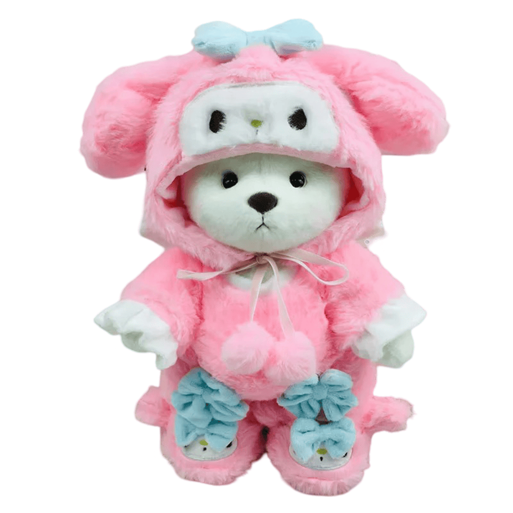 30cm Teddy Bear Dress Up With My Melody Plush Toy 30cm Teddy Bear Dress Up With My Melody Plush Toy