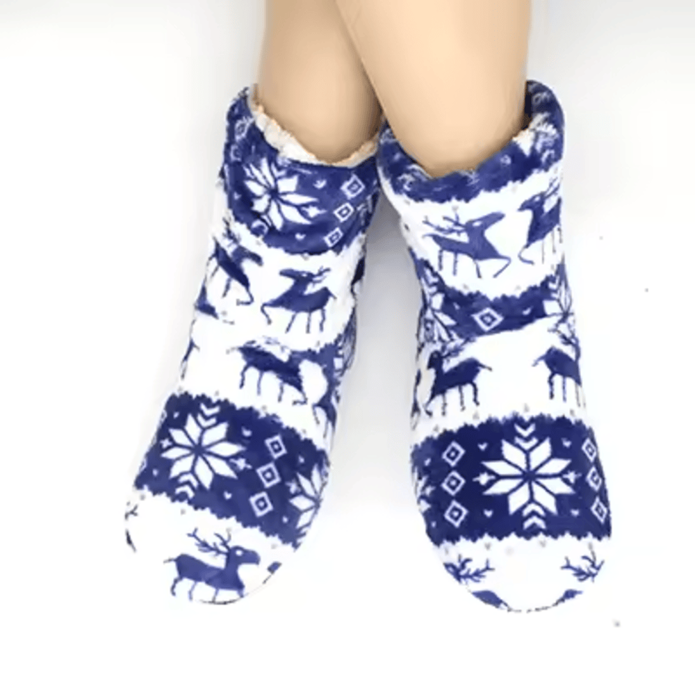 Christmas Snowflakes Blue Indoor Slippers Christmas Snowflakes Blue Indoor Slippers