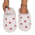 White Heart Pattern Soft Slippers