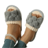 Gray Flat Bottom Plush Slippers