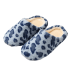 Soft Blue Leopard Plush Slippers