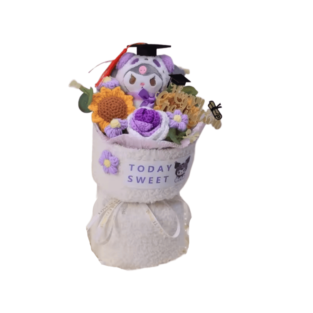 30cm Anime Sanrio Graduation Kuromi Stuffed Plush Bouquet 30cm Anime Sanrio Graduation Kuromi Stuffed Plush Bouquet