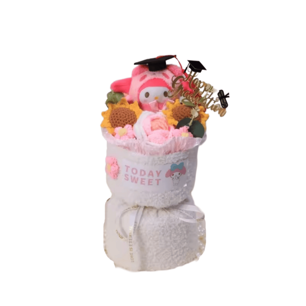 30cm Anime Sanrio Graduation My Melody Stuffed Plush Bouquet 30cm Anime Sanrio Graduation My Melody Stuffed Plush Bouquet