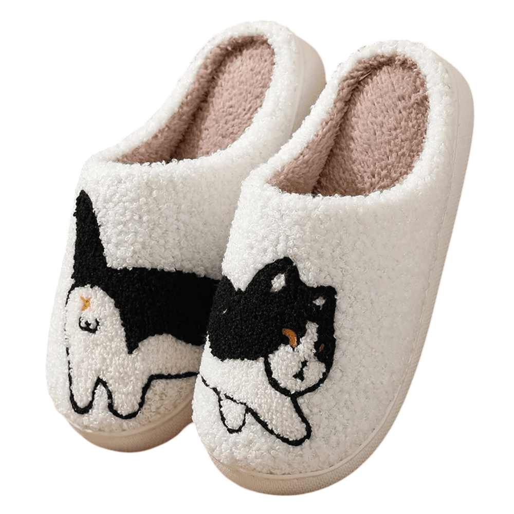 Cartoon Black Cat Embroidery Indoor Slippers Cartoon Black Cat Embroidery Indoor Slippers