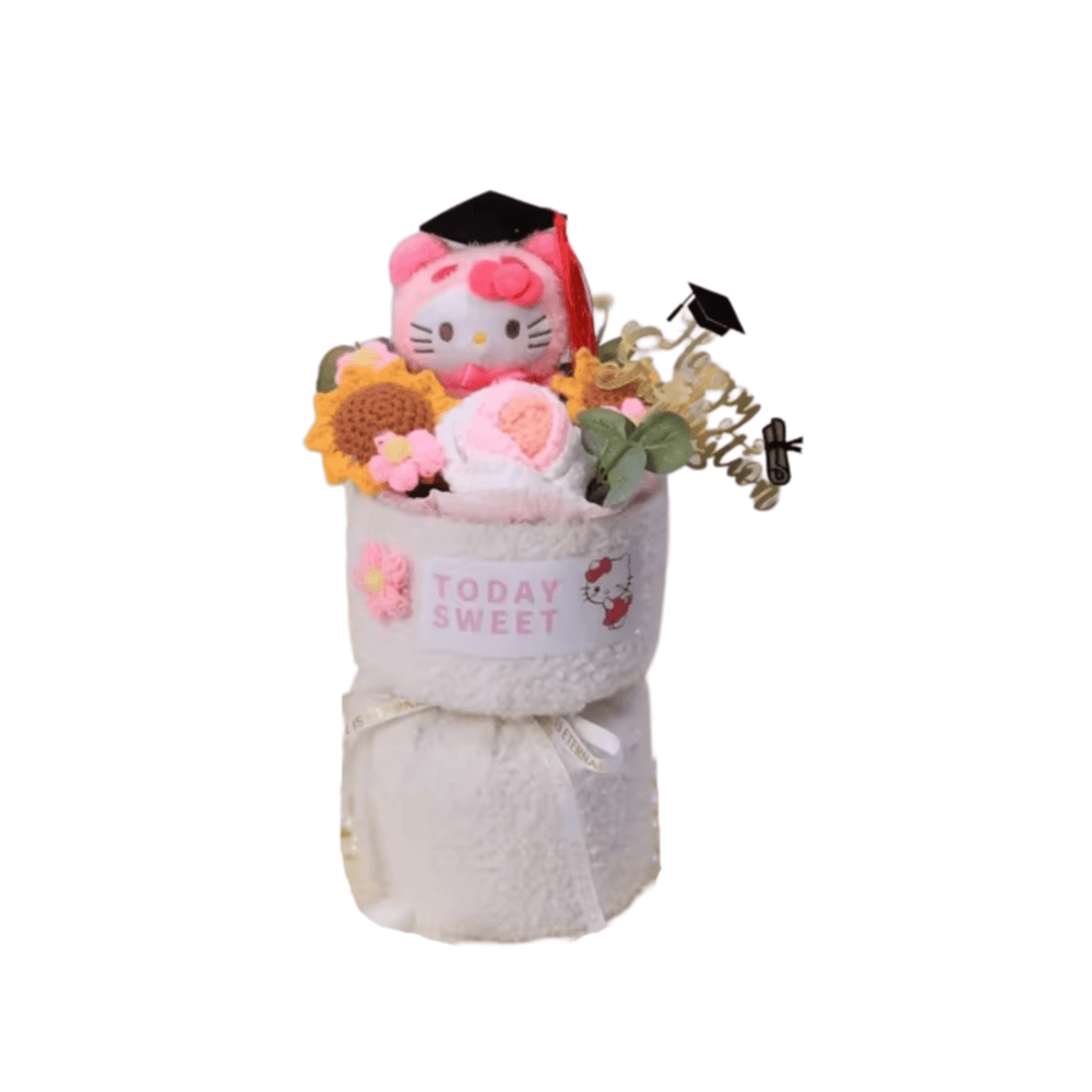 30cm Anime Sanrio Graduation Hello Kitty Stuffed Plush Bouquet 30cm Anime Sanrio Graduation Hello Kitty Stuffed Plush Bouquet