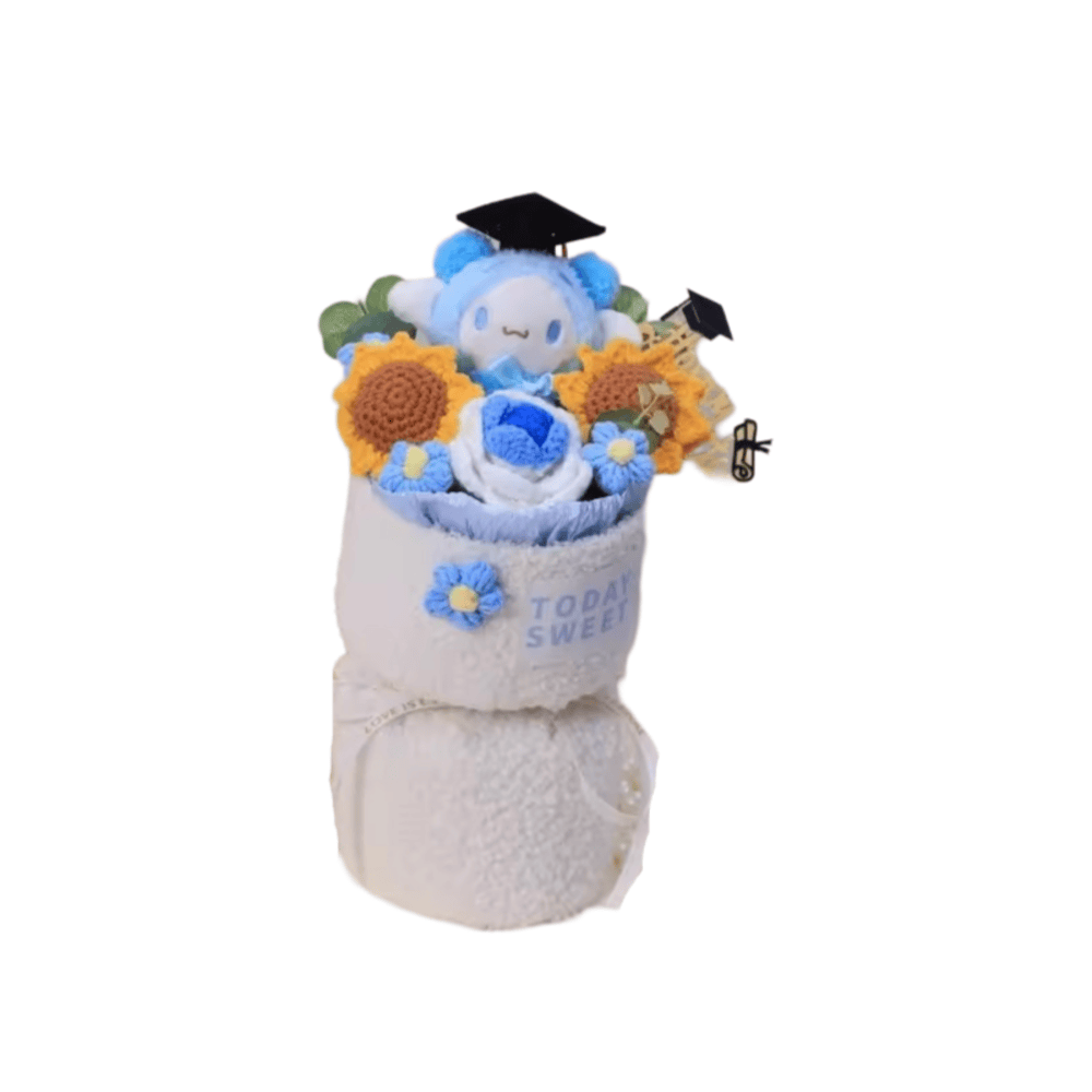 30cm Anime Sanrio Graduation Cinnamoroll Stuffed Plush Bouquet 30cm Anime Sanrio Graduation Cinnamoroll Stuffed Plush Bouquet