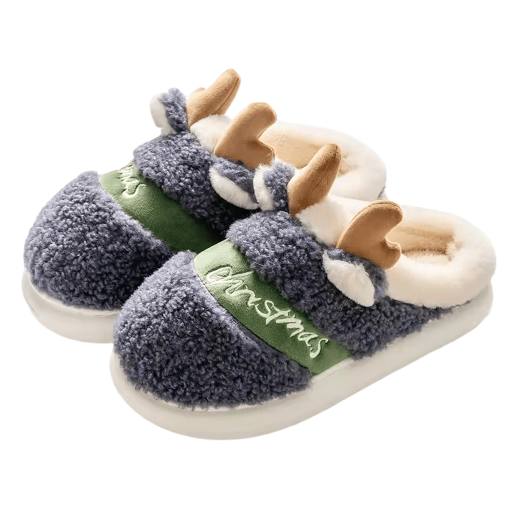 Christmas Deer Antler Plush Slippers Christmas Deer Antler Plush Slippers