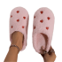 Pink Heart Pattern Soft Slippers