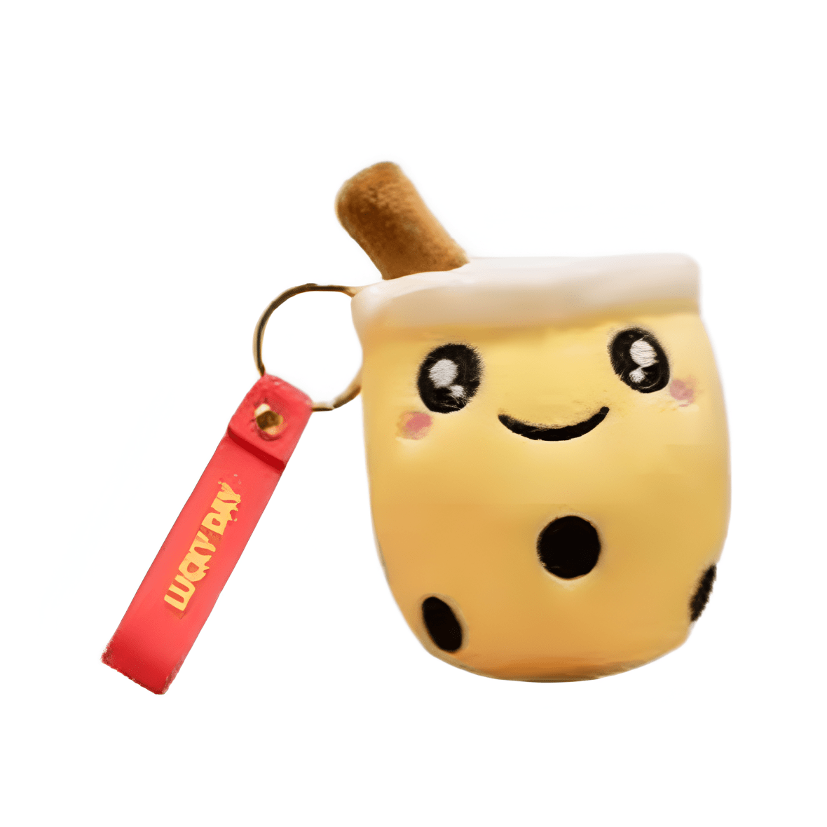 Yellow Boba Tea Plush Keychain