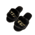 Black Chain Design Plush Slippers