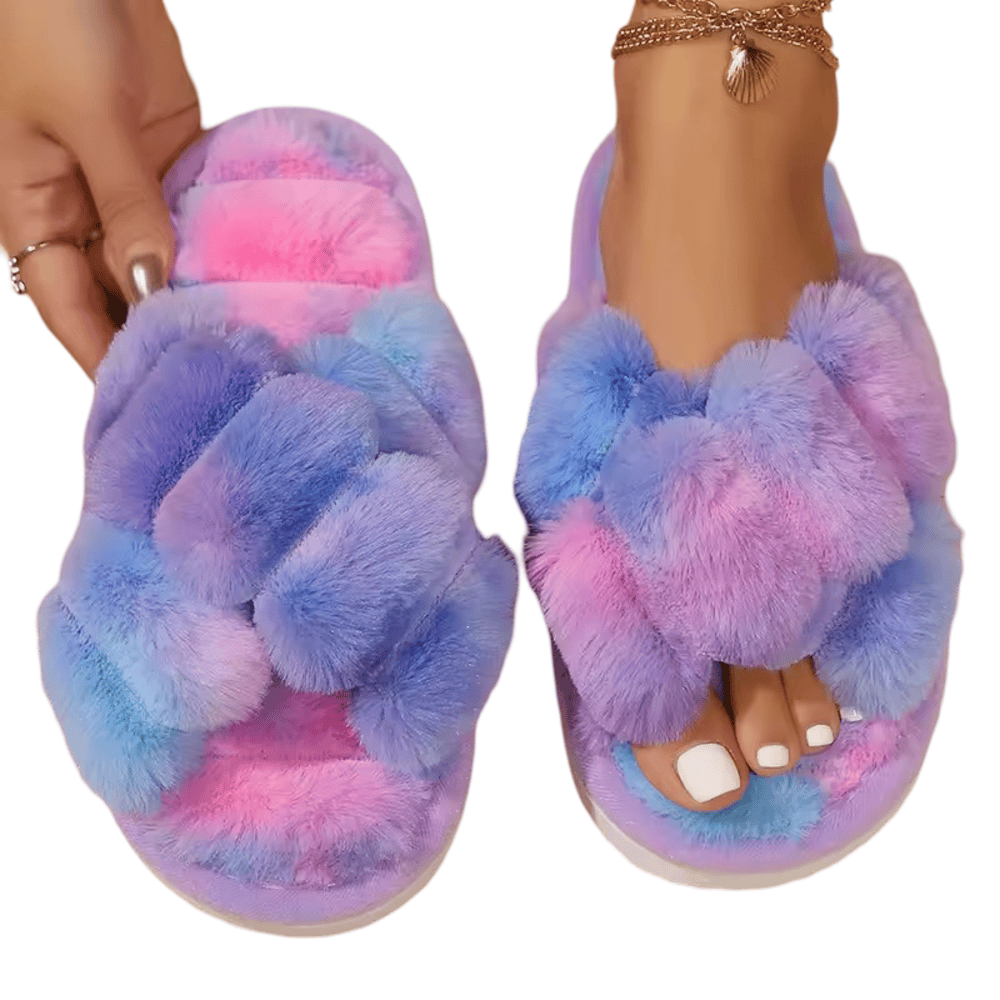 Colorful Soft Plush Slippers