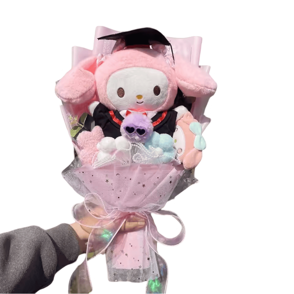 40cm My Melody Plush Bouquet With Graduation Hats 40cm My Melody Plush Bouquet With Graduation Hats
