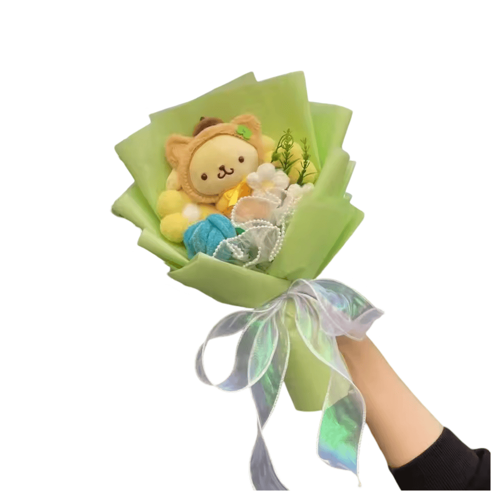 Sanrio Pompompurin Toy Plush With Flowers Bouquet Sanrio Pompompurin Toy Plush With Flowers Bouquet