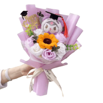 Kuromi Plush Toy Bouquet With Graduation Hat