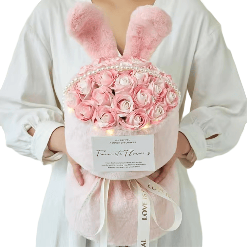 Rabbit Ears Pink Rose Bundle Bouquet Rabbit Ears Pink Rose Bundle Bouquet