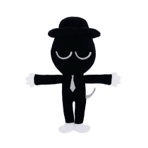 Game Sprunki Incredibox Black Hat Plush Toy