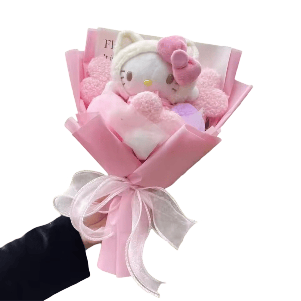Hello Kitty Plush Bouquet With Flowers Hello Kitty Plush Bouquet With Flowers