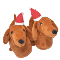 Christmas Dachshund Dog Plush Slippers