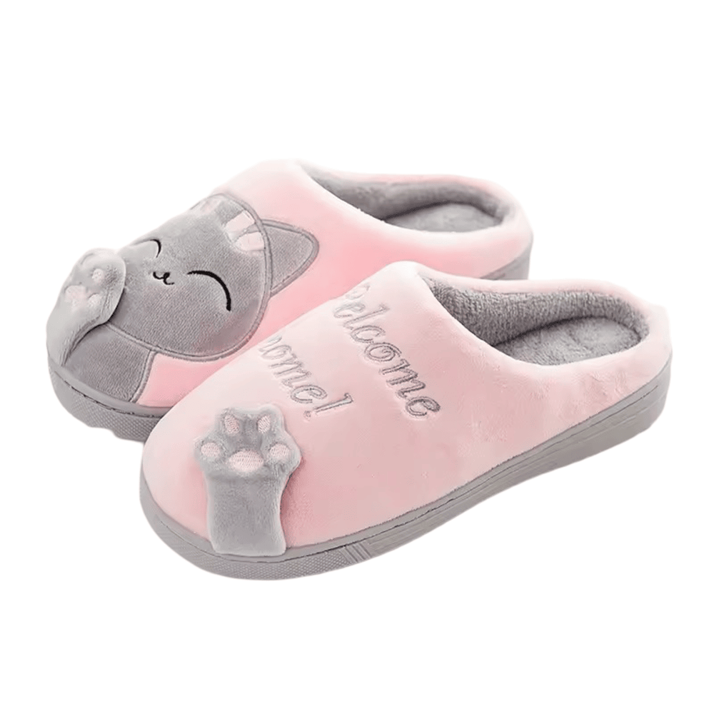 Cartoon Pink Cat Winter Plush Slippers Cartoon Pink Cat Winter Plush Slippers