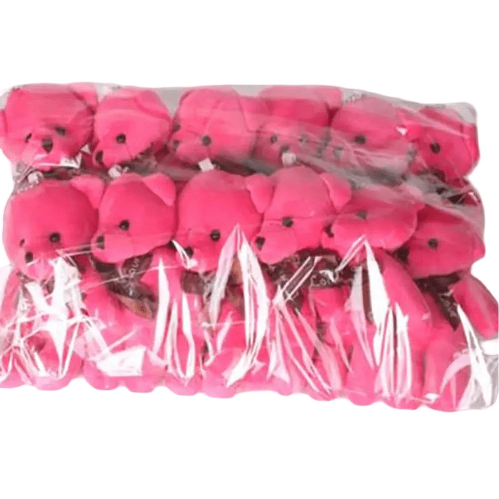 12Pcs Cartoon Soft Stuffed Plush Pink Bear Toy 12Pcs Cartoon Soft Stuffed Plush Pink Bear Toy