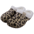 Indoor Fuzzy Clogs Leopard Print Slippers