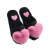 Purple Heart Pattern Plush Indoor Slippers