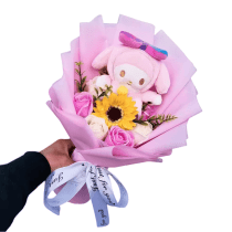 35cm Sanrio Anime My Melody Plush Flower Bouquet