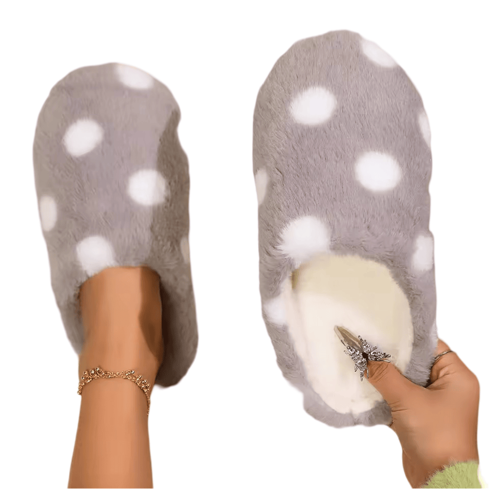 Grey Round Pattern Soft Slippers Grey Round Pattern Soft Slippers