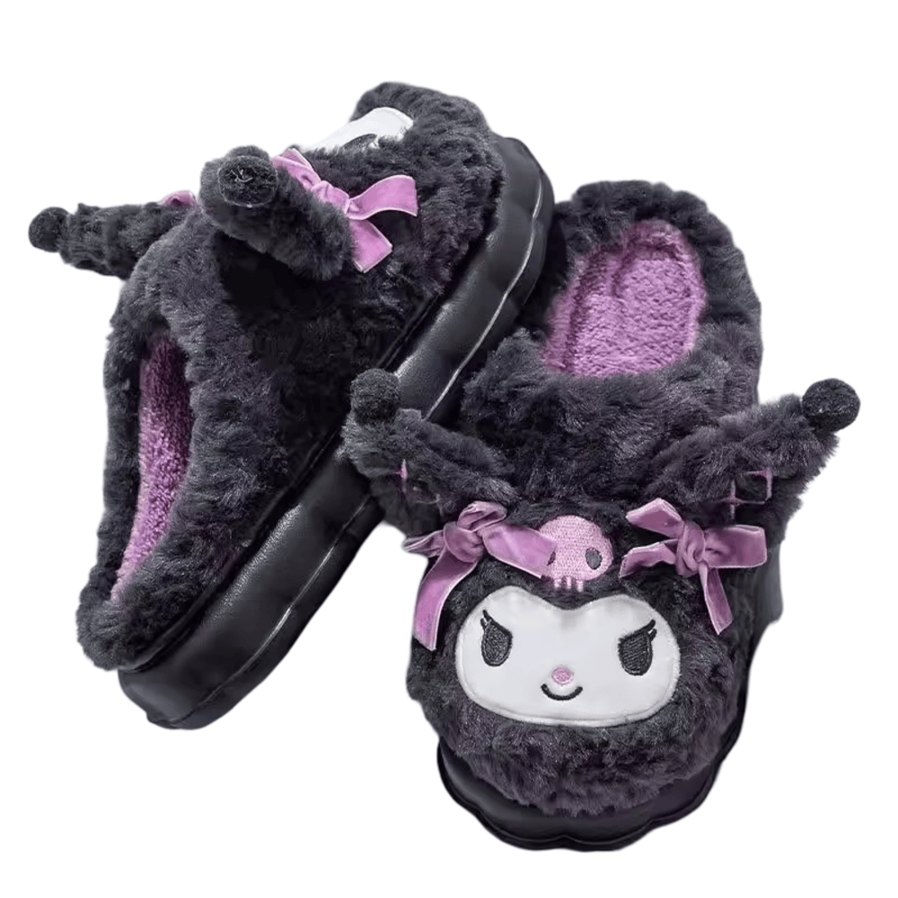 Kuromi Soft Plush Slippers Kuromi Soft Plush Slippers
