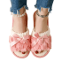 Pink Bow Plush Slippers