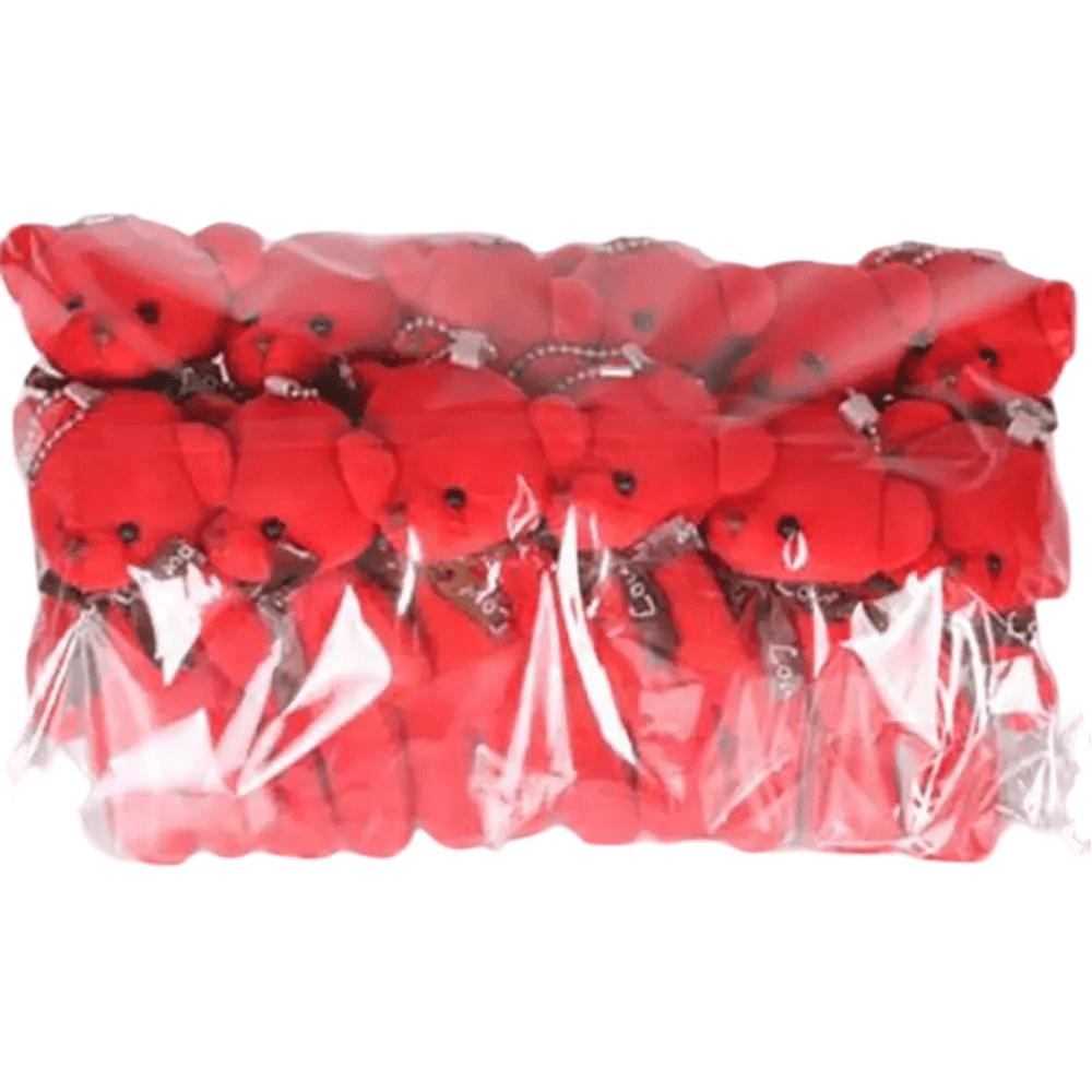12Pcs Cartoon Soft Stuffed Red Plush Bear Toy 12Pcs Cartoon Soft Stuffed Red Plush Bear Toy