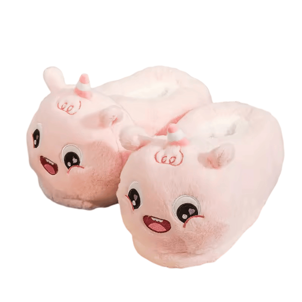Cartoon Pink Unicorn Soft Plush Shoes