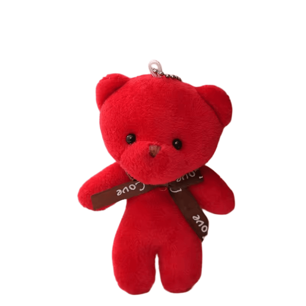 12cm Animal Red Bear Stuffed Keychain 12cm Animal Red Bear Stuffed Keychain