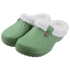Indoor Fuzzy Clogs Green Plush Slippers